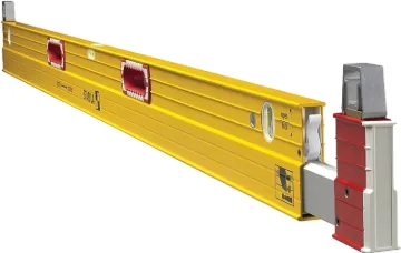 Stabila 35610 Plate Level, 72 in L, 3 -Vial, Steel, Yellow