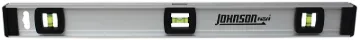 Johnson 1300-2400 I-Beam Level with Rule, 24 in L, 3 -Vial, Non-Magnetic, Aluminum, Silver