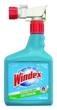 Windex 10122 Glass Cleaner, 32 oz Package, Bottle, Liquid, Characteristic, Clear
