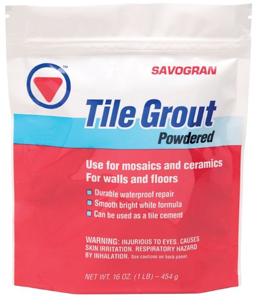SAVOGRAN 12841 Powdered Tile Grout, Powder, White, 1 lb Package ...