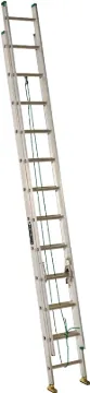 Louisville AE4216PG Extension Ladder, 193 in H Reach, 225 lb, 16-Step, 1-1/2 in D Step, Aluminum