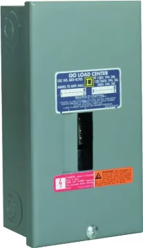 Square D QO QO24L70SCP Load Center, 70 A, 2-Space, 4-Circuit, Main Lug, NEMA 1 Enclosure, Plug-In Mo