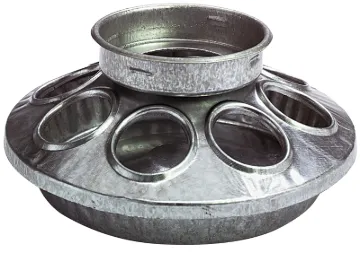 Little Giant 9810 Chick Feeder, 1 qt Capacity, 8-Compartment, Embossed, Rounded Edge, Steel, Galvani