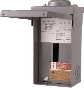 Square D QO QO24L70RBCP Load Center, 70 A, 2-Space, 4-Circuit, Main Lug, NEMA 3R Enclosure, Plug-In
