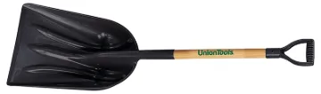 UnionTools 1681500 Snow Scoop, 14-1/4 in W Blade, 17-3/4 in L Blade, Polyethylene Blade, Wood Handle