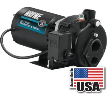 WAYNE CWS50 Jet Well Pump, 120/240 V, 0.5 hp, 1-1/4 in Suction, 3/4 in Discharge Connection, 90 ft M