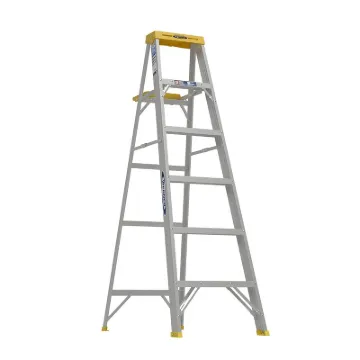 WERNER 366 Step Ladder, 10 ft Max Reach H, 5-Step, 250 lb, Type I Duty Rating, 3 in D Step, Aluminum