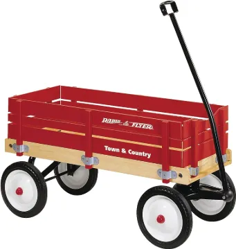 RADIO FLYER 24 Wagon, 150 lb Capacity, Wood, Red