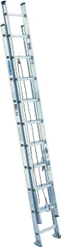 WERNER D1520-2 Extension Ladder, 20 ft H Reach, 300 lb, Aluminum