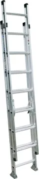 WERNER D1516-2 Extension Ladder, 16 ft H Reach, 300 lb, Aluminum