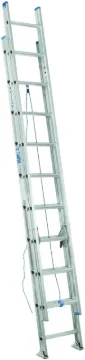 WERNER D1320-2 Extension Ladder, 19 ft H Reach, 250 lb, Aluminum
