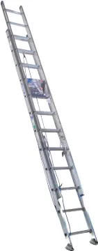 WERNER D1324-2 Extension Ladder, 23 ft H Reach, 250 lb, Aluminum