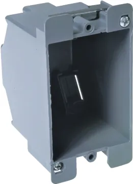 RACO 7887RAC Cable Box, 1-Gang, PVC, Gray, Flush Mounting