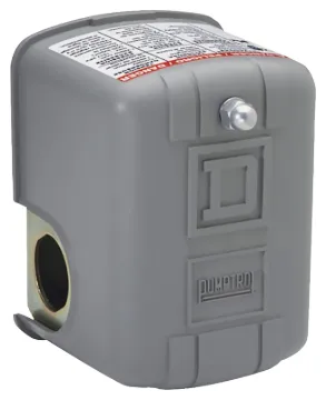Square D 9013GSG2J20 Pressure Switch, 3-Phase, 10 A, 115/575 V, DPST, Screw Clamp Terminal, NEMA 1 E