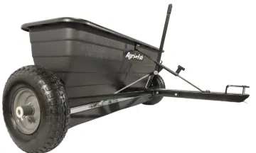 AGRI-FAB 45-0288 Tow Drop Spreader, Steel Frame, Poly Hopper, Pneumatic Wheel