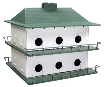 HEATH PH-12 Bird House, 21 in W, 18 in H, Plastic, Green/White