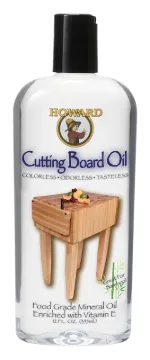 HOWARD BBB012 Cutting Board Oil, 12 oz, Bottle, Light Tan, Gel