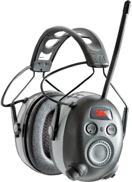 3M Worktunes 90542-3DC Hearing Protector, AM, FM Digital Radio Band, AA Alkaline Battery, Black/Silv
