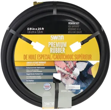 SWAN SGC58025 Garden Hose, 25 ft L, Rubber, Black