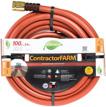 SWAN Element ContractorFARM ELCF34100 Water Hose with Brass Coupling, 100 ft L