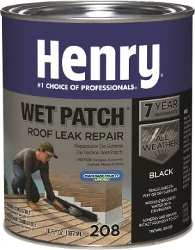 Henry HE208030 Roof Cement, Liquid, Solvent, Black, 1 qt Package, Can
