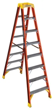 WERNER T6200 Series T6208 Twin Ladder, 12 ft Max Reach H, 7-Step, 300 lb, Type IA Duty Rating, 3 in