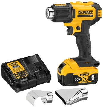 DeWALT DCE530P1 Cordless Heat Gun Kit, Kit, 20 V Battery, 5 Ah, 6.7 cfm Air, Temperature Settings: 2