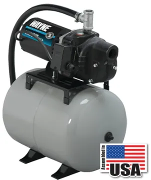 WAYNE SWS50-8.5FX Jet Pump, 120/240 V, 0.5 hp, 1-1/4 in Suction, 3/4 in Discharge Connection, 25 ft