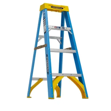 WERNER 6004 Step Ladder, 250 lb Weight Capacity, 3-Step, Fiberglass