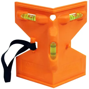 Johnson 175-O Post and Pipe Level, 3-1/4 in L, 3 -Vial, Nonmagnetic, Plastic, Orange