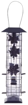 Perky-Pet 336 Wild Bird Feeder, 18-1/4 in H, Rustic Leaf, 2 lb, Metal, Hammered Bronze, Hanging Moun