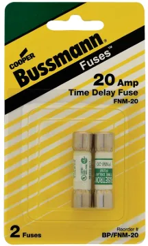 Bussmann BP/FNM-20 Time-Delay Fuse, 20 A, 250 V, 10 kA Interrupt, Melamine Body