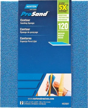 NORTON ProSand 82081 Sanding Sponge, 5-1/2 in L, 4-1/2 in W, 120 Grit, Medium, Aluminum Oxide Abrasi