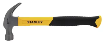 STANLEY STHT51512 Claw and Nailing Hammer, 16 oz Head, Curved, Steel Head, 13 in OAL