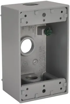 BELL 5320-0 Box, 3-Outlet, 1-Gang, Aluminum, Gray, Powder-Coated