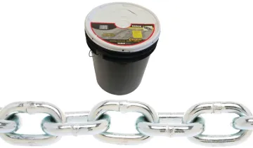 BARON PC3038P Proof Coil Chain, 3/8 in Trade, 63 ft L, 30 Grade, Steel, Zinc