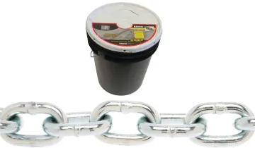 BARON PC30516P Proof Coil Chain, 5/16 in Trade, 92 ft L, 30 Grade, Steel, Zinc