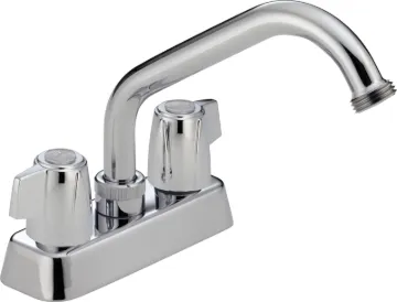 DELTA Peerless P299232 Laundry Faucet, 4 gpm, 2-Faucet Handle, Chrome, Deck Mounting, Knob Handle