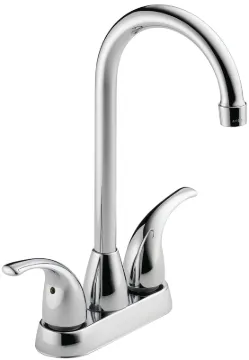 DELTA Peerless Tunbridge P288LF Bar-Prep Faucet, 1.8 gpm, 2-Faucet Handle, Brass, Chrome, Deck Mount