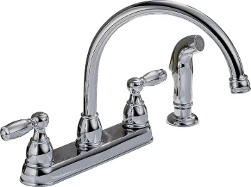 DELTA Peerless Claymore P299575LF Kitchen Faucet, 1.8 gpm, 2-Faucet Handle, Chrome, Deck Mounting, L