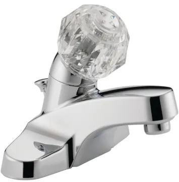 DELTA Peerless P188621LF Bathroom Faucet, 1.2 gpm, 1-Faucet Handle, Brass, Chrome, Knob Handle, Stan