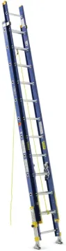 WERNER D8224-2EQ Extension Ladder, 23 ft H Reach, 300 lb, Fiberglass