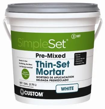 CUSTOM STTSW1-2 Thin-Set Mortar, White, Paste, 1 gal Package, Pail