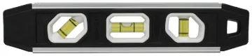 Johnson 1421-0900 Torpedo Level, 9 in L, 3 -Vial, Magnetic, Aluminum
