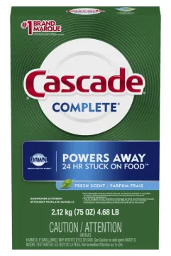 Cascade 33836 Dishwasher Detergent, 75 oz Package, Powder, Scented, White