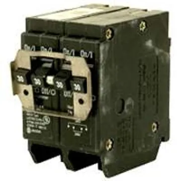 Cutler-Hammer BQ230250 Circuit Breaker with Rejection Tab, Quadplex, Type BQ, 30/50 A, 4-Pole, 120/2