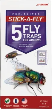 J.T. EATON Stick-A-Fly 443 Fly Trap, Solid, Petrol, 5 Package, Pack
