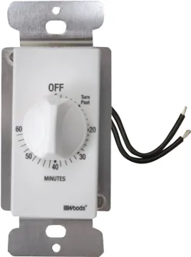 Woods 59717 Countdown Timer, 20 A, 125 V, 2500 W, 60 min Time Setting, 6 On/Off Cycles Per Day Cycle