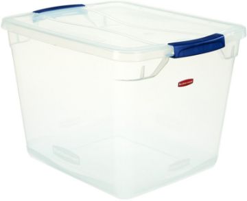 Clever Store Basic Latch-Lid Container, 30 qt, 13.37" x 18.75" x 10.5", Clear