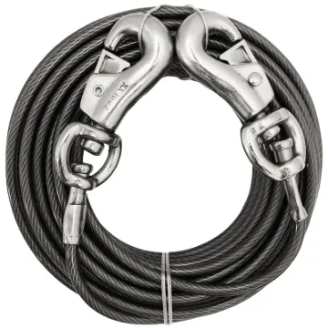 Boss Pet PDQ Q682000099 Super-Beast Tie-Out, 20 ft L Belt/Cable, For: Dogs Up to 125 lb